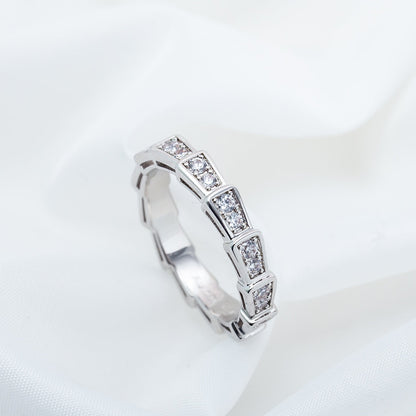 [GALE]SERPENTI RING SILVER DIAMOND PAVED 3MM