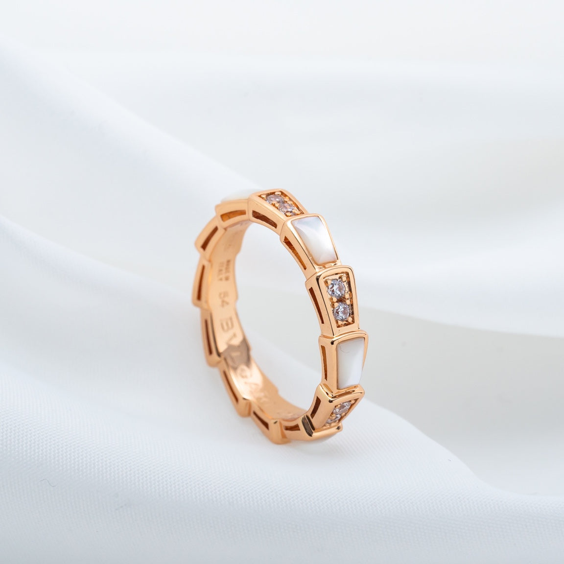 [GALE]SERPENTI RING PINK GOLD DIAMOND MOP 3MM