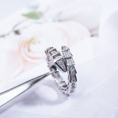 [GALE]SERPENTI RING SILVER DIAMOND PAVED 4MM