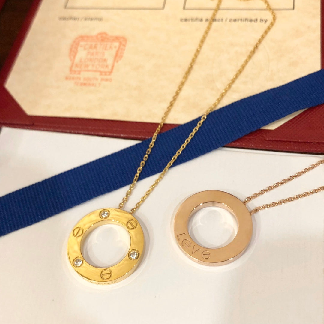 [GALE]LOVE NECKLACE 16MM 3 DIAMONDS