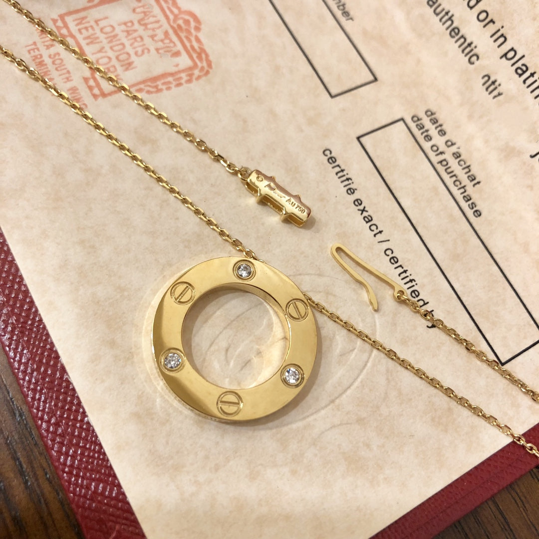[GALE]LOVE NECKLACE 16MM 3 DIAMONDS