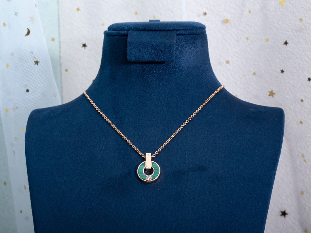 [GALE]GARI NECKLACE PINK GOLD MALACHITE
