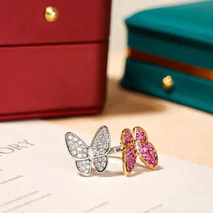 [GALE]TWIN BUTTERFLY DIAMOND RING