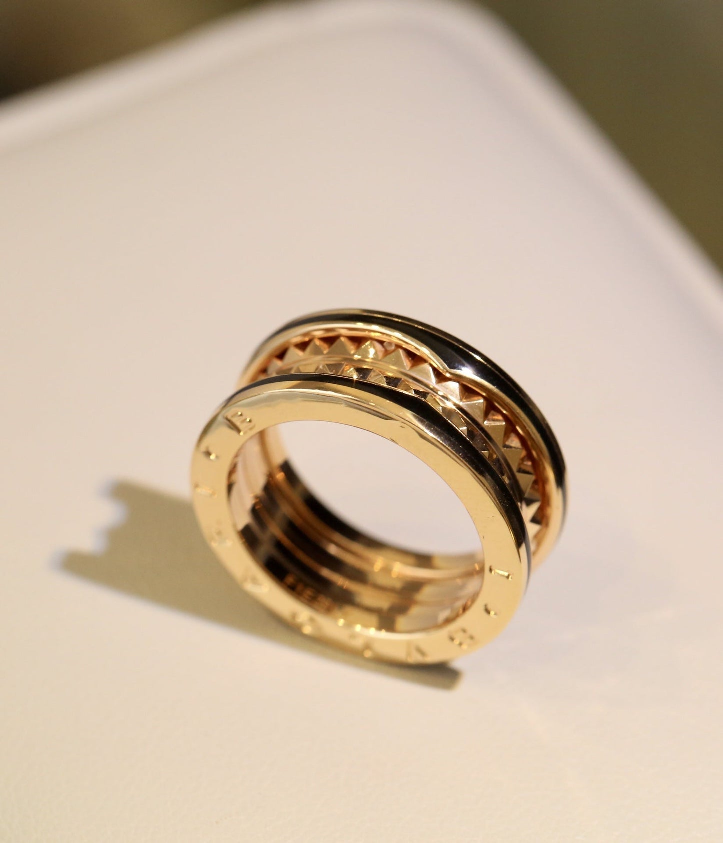 [GALE]ZERO 1 PINK GOLD BLACK CERAMIC RING