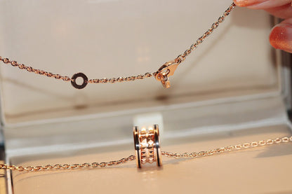 [GALE]ZERO 1 ROCK PEDANT PINK GOLD BLACK NECKLACE