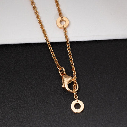 [GALE]ZERO 1 WHITE CERAMIC PINK GOLD DIAMOND NECKLACE