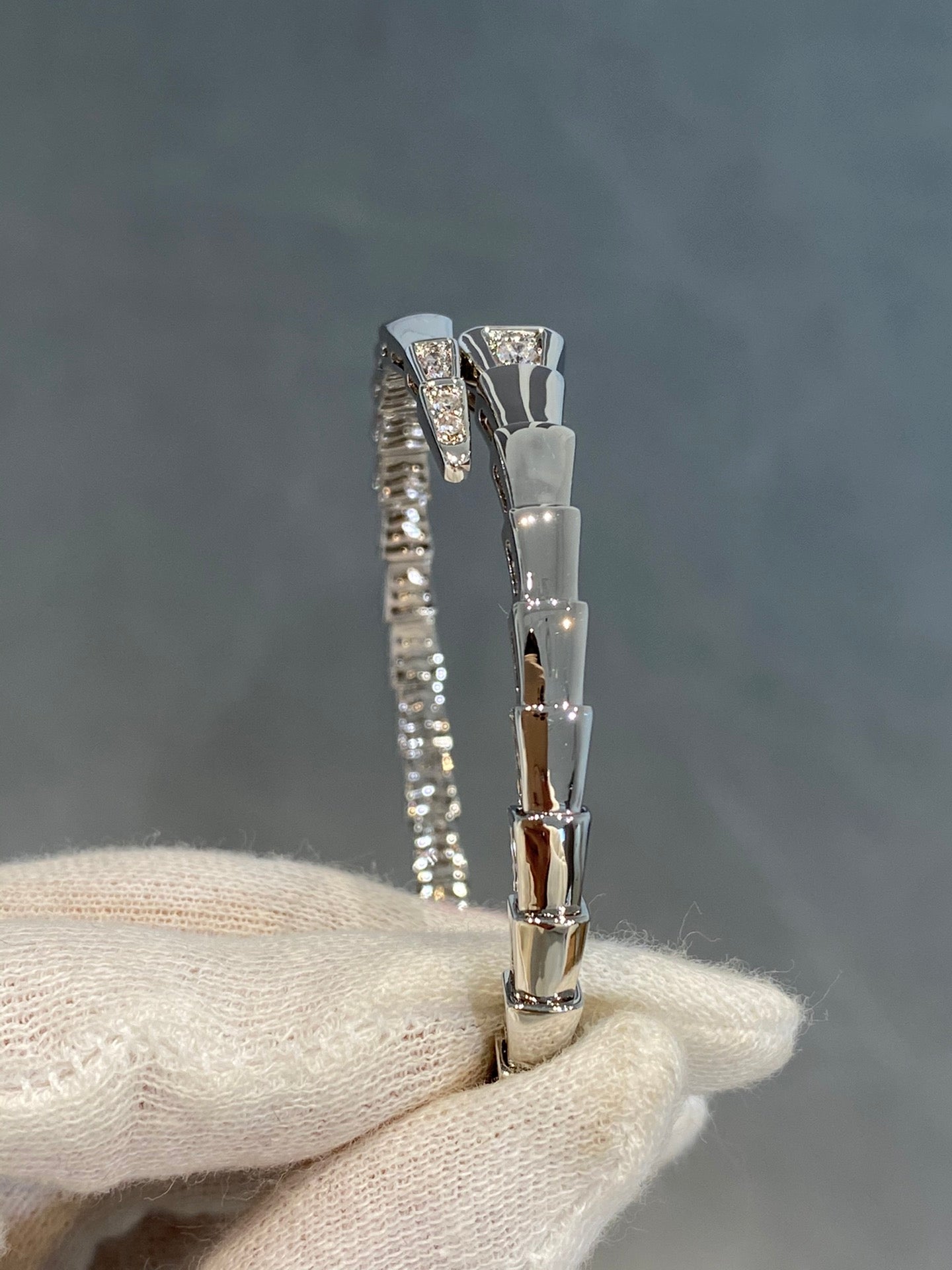 [GALE]SERPENTI BRACELET DIAMONDS SILVER