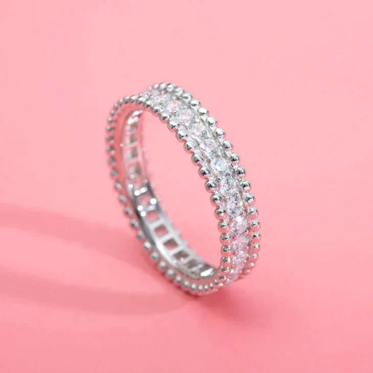 [GALE]PERLEE DIAMOND SILVER RING