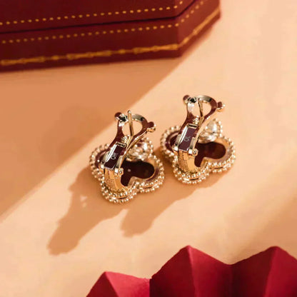 [GALE]CLOVER MEDIUM 1 MOTIFS CARNELIAN  EARRINGS