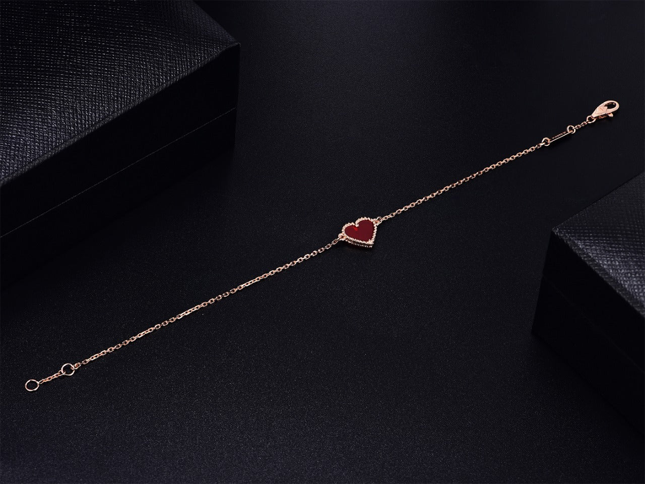[GALE]HEART CARNELIAN PINK GOLD BRACELET