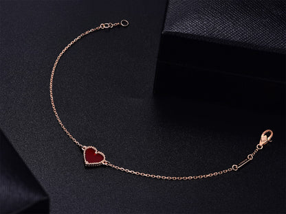 [GALE]HEART CARNELIAN PINK GOLD BRACELET