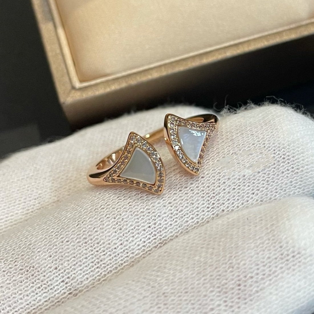 [GALE]DREAM MOP DIAMOND OPEN RING