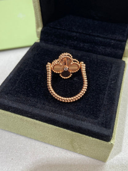 [GALE]CLOVER RIVERSIBLE ROSE GOLD RING