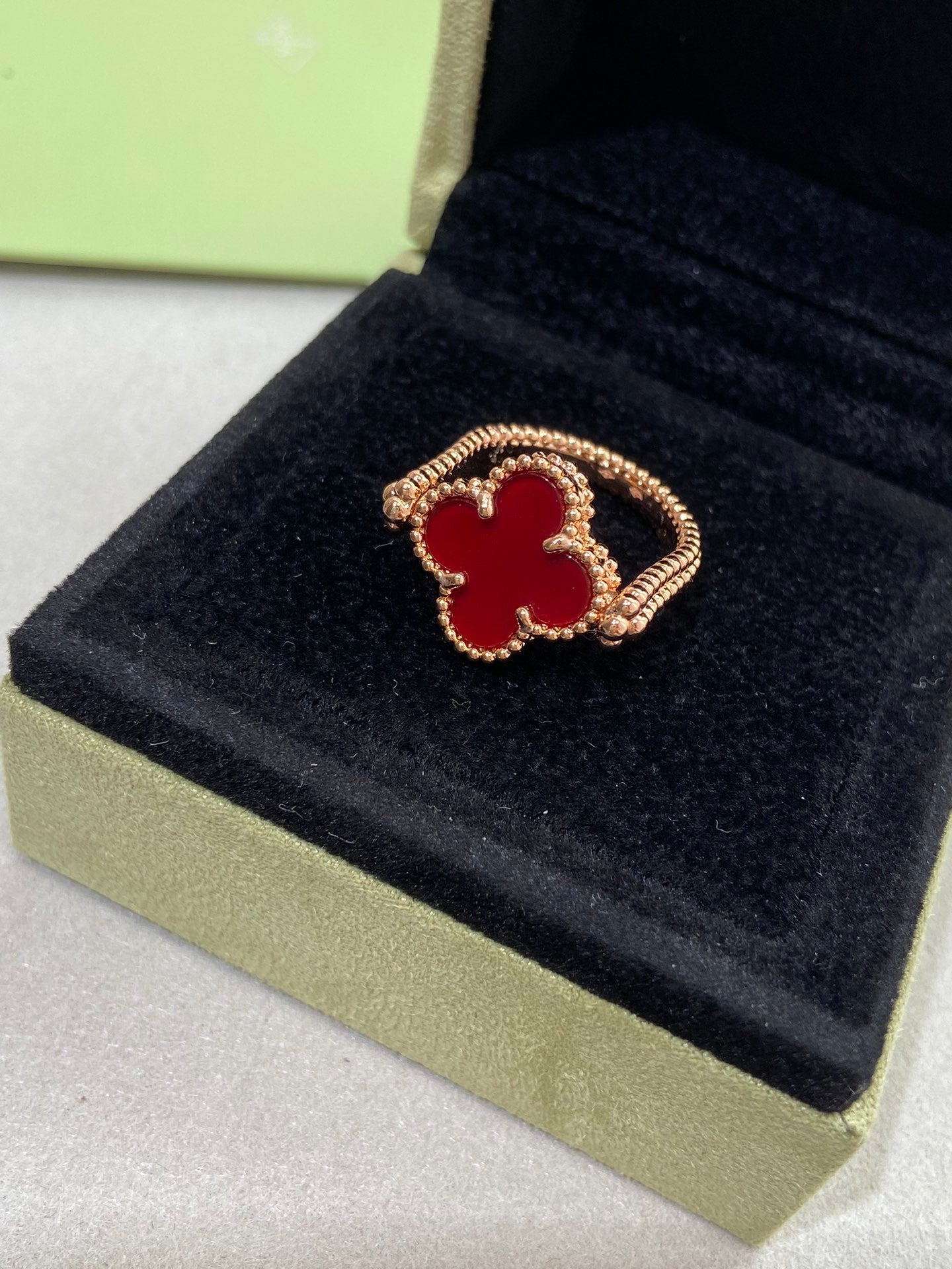 [GALE]CLOVER RIVERSIBLE ROSE GOLD RING