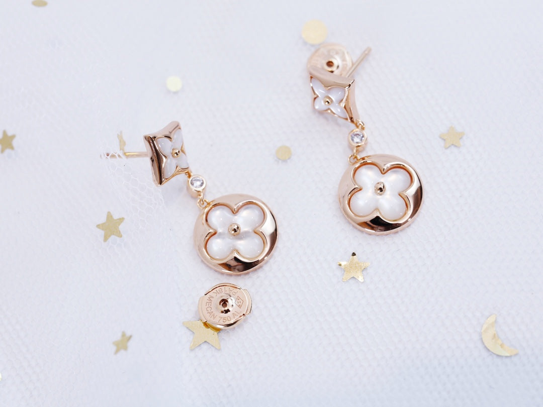 [GALE]STAR AND SUN PINK GOLD MOP DROP EARRINGS