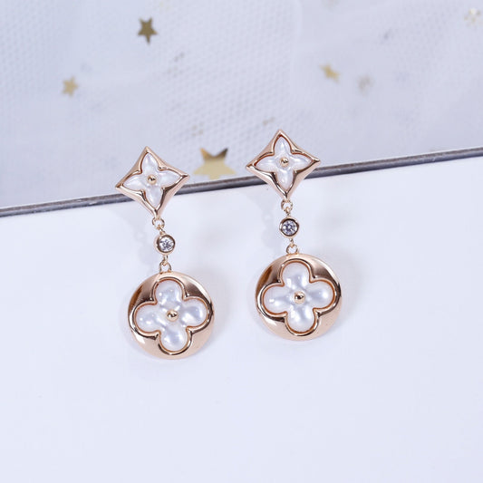 [GALE]STAR AND SUN PINK GOLD MOP DROP EARRINGS