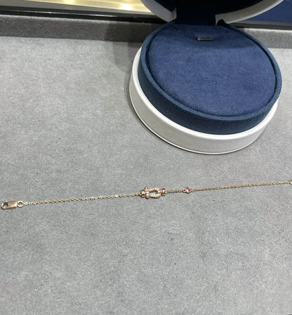 [GALE]FORCE 10 DIAMOND CHAIN LINK PINK GOLD BRACELET