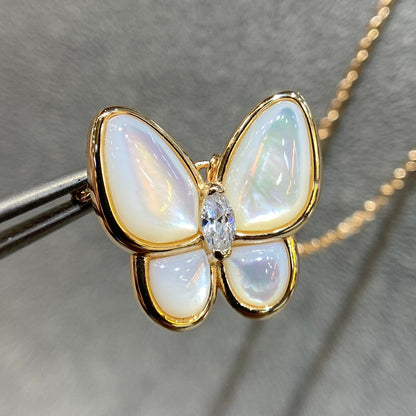[GALE]BUTTERFLY MOP DIAMOND NECKLACE