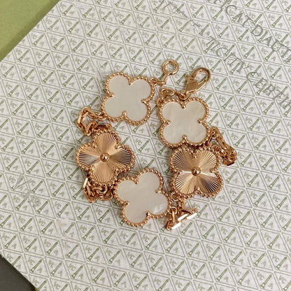 [GALE]CLOVER WHITE PEARL MOP 5 MOTIF BRACELET COLLECTION