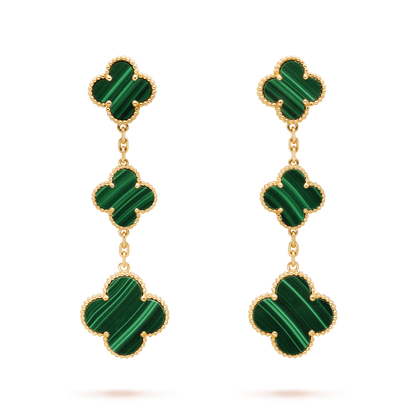 [GALE]CLOVER MALACHITE 3 MOTIFS GOLD