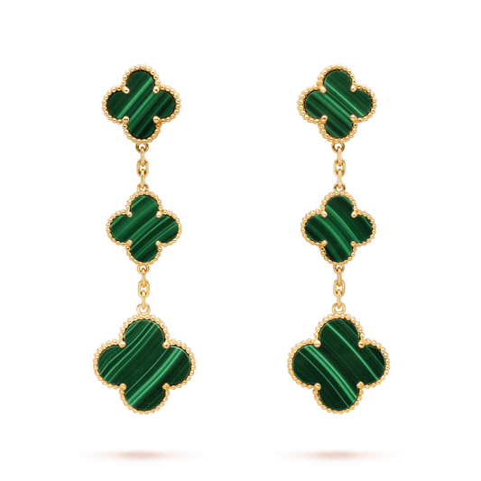 [GALE]CLOVER MALACHITE 3 MOTIFS GOLD