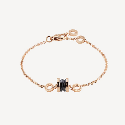 [GALE ]ZERO 1 SOFT PINK GOLD AND BLACK CERAMIC BRACELET