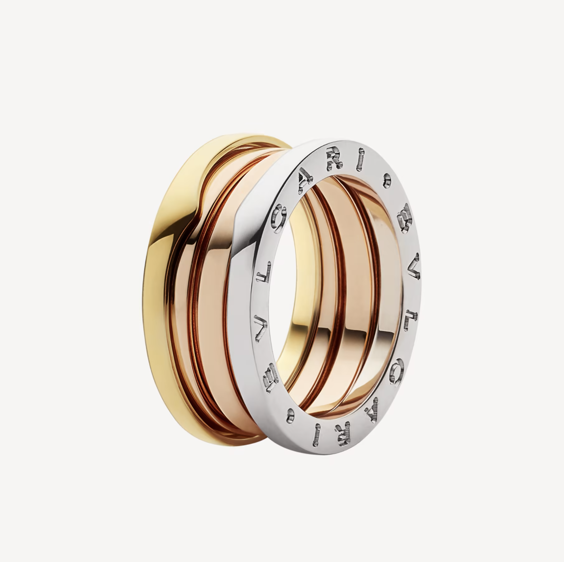 [GALE]ZERO 1 THREE-BAND ROSE WHITE AND YELLOW RING