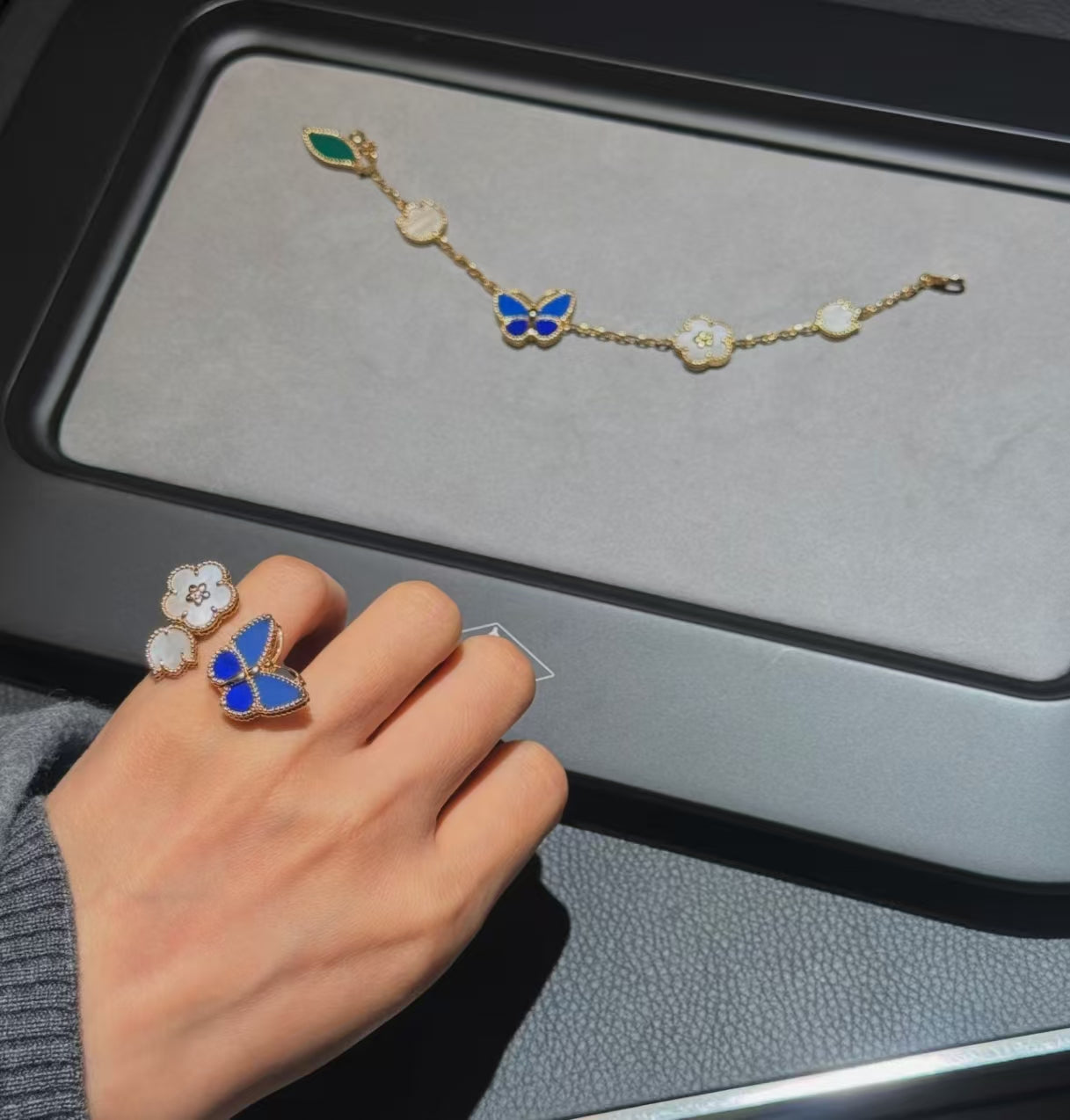 [GALE]LUCKY SPRING BUTTERFLY OPEN-FACE RINGS