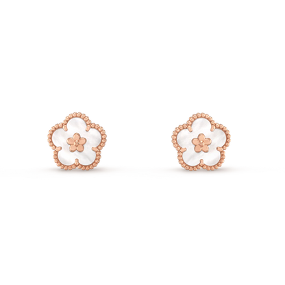 [GALE]LUCKY PINK GOLD WHITE MOP EARRINGS