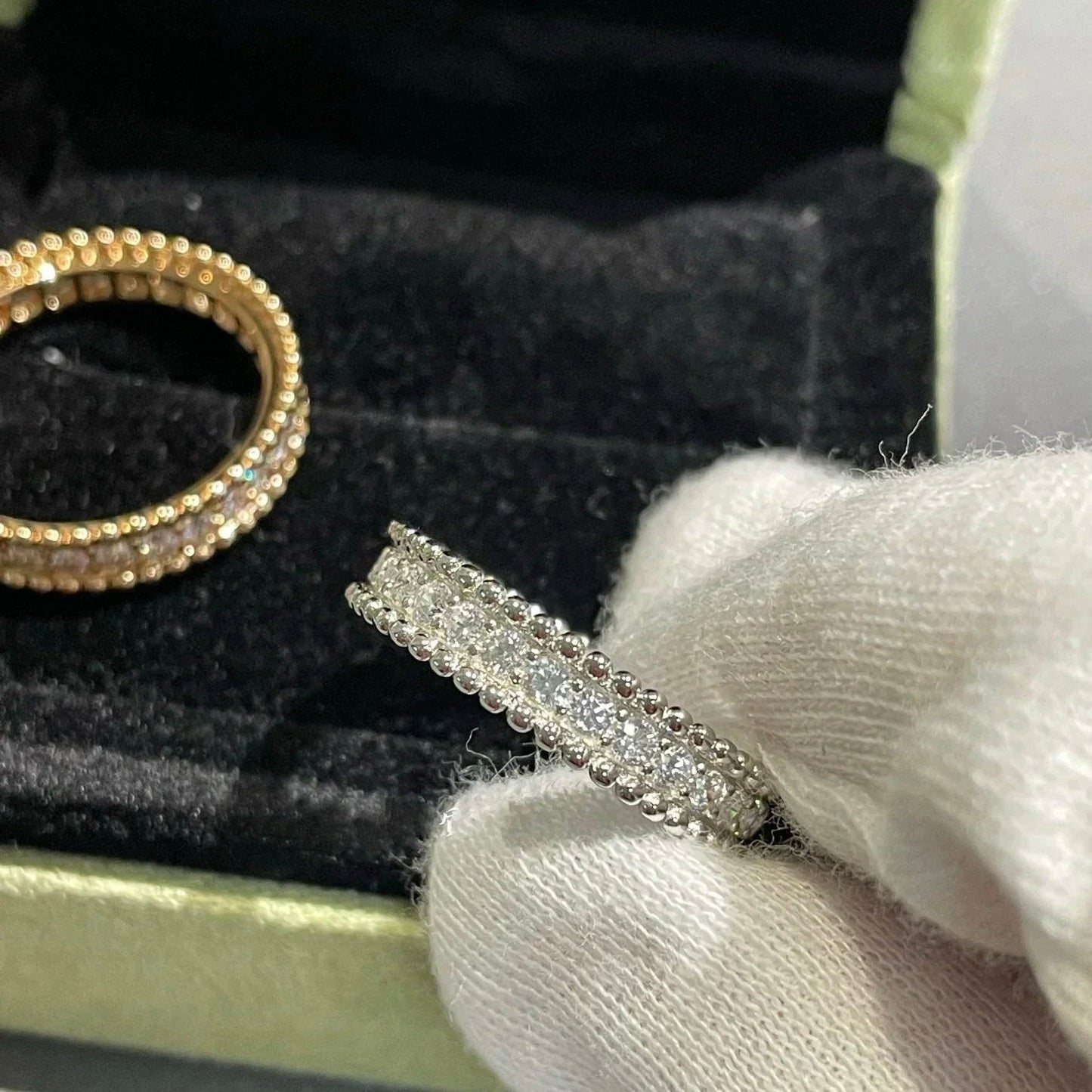 [GALE]PERLEE DIAMOND SILVER RING
