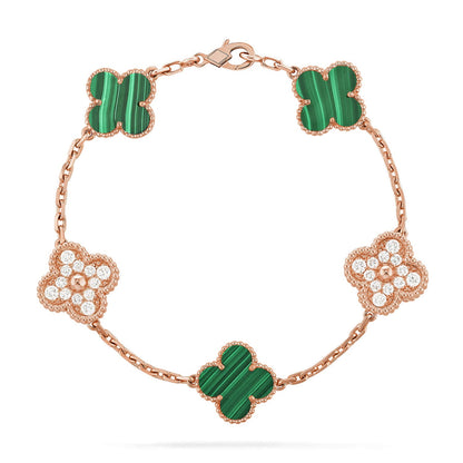 [GALE] CLOVER 5 MOTIF MALACHITE BRACELET COLLECTION