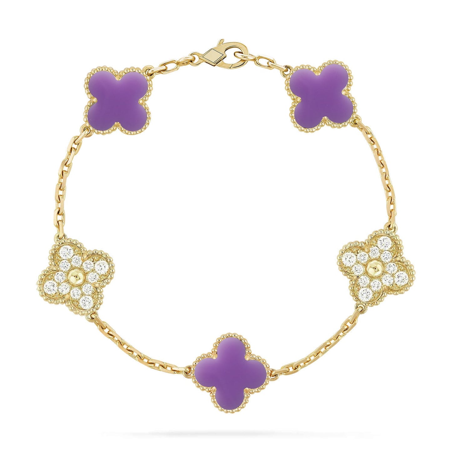 [GALE]CLOVER 5 MOTIF LIGHT PURPLE BRACELET COLLECTION