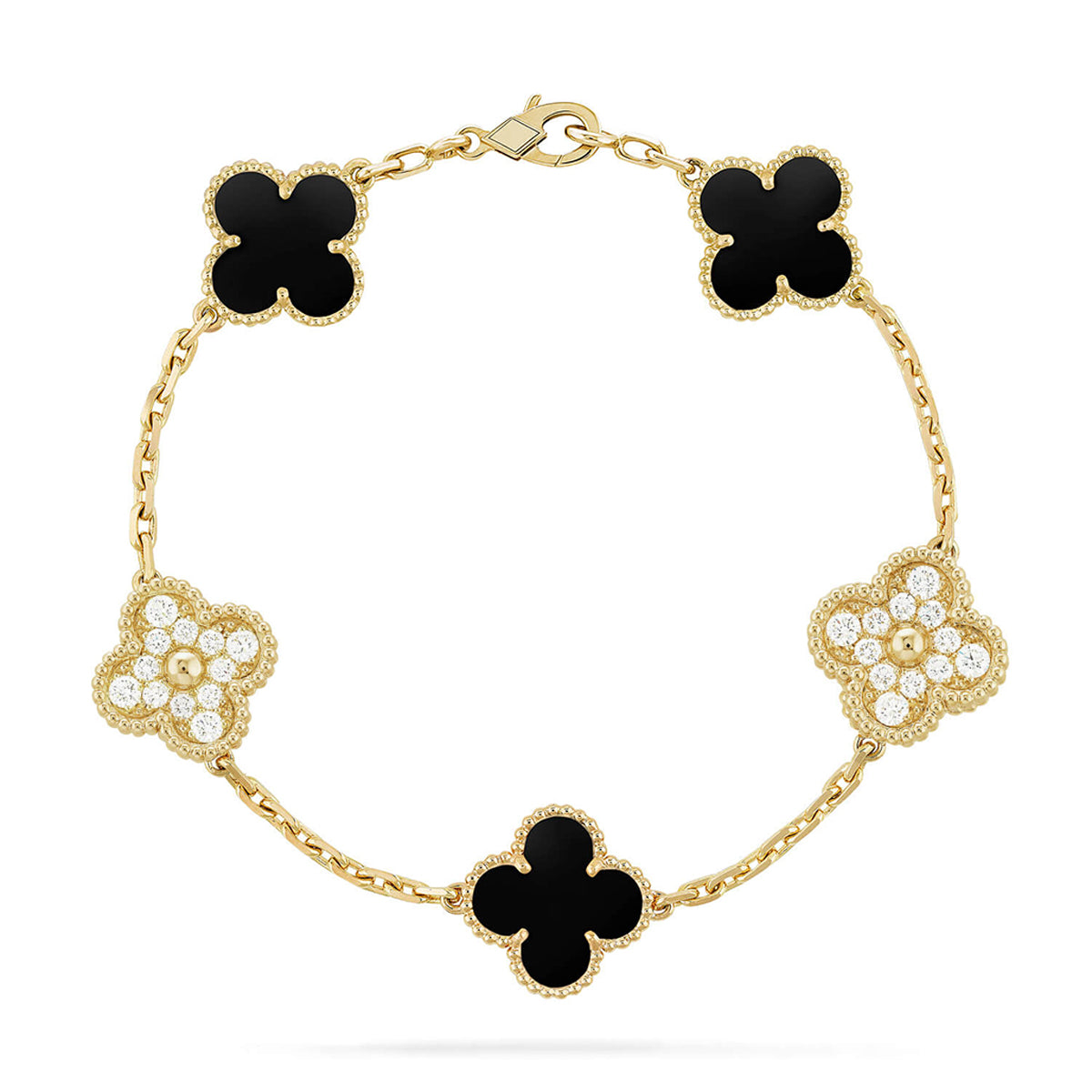 [GALE] CLOVER 5 MOTIF ONYXS BRACELET COLLECTION