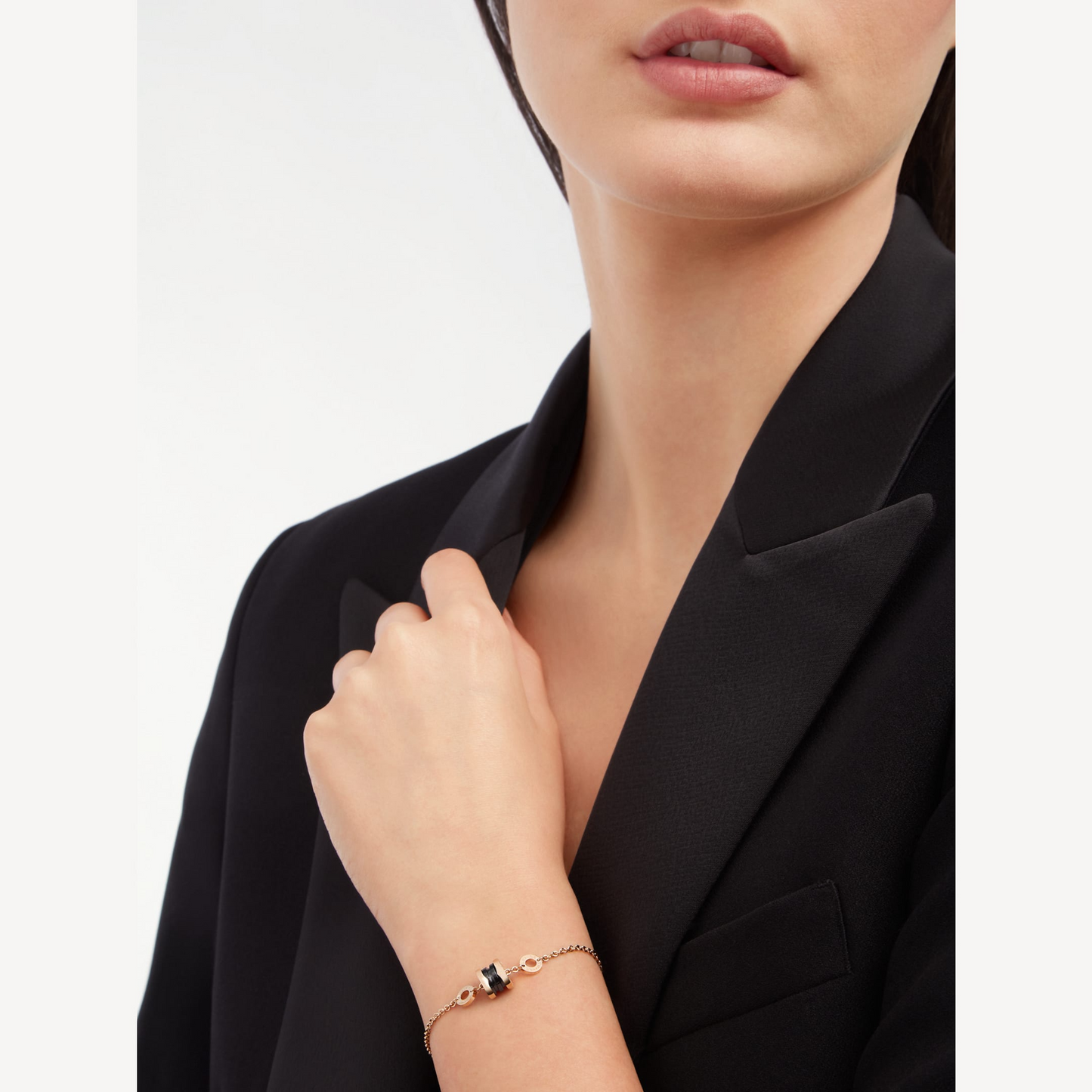 [GALE ]ZERO 1 SOFT PINK GOLD AND BLACK CERAMIC BRACELET