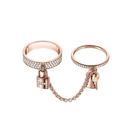 [GALE]HM KELLY CLOCHETTE DOUBLE RING IN  WITH DIAMONDS