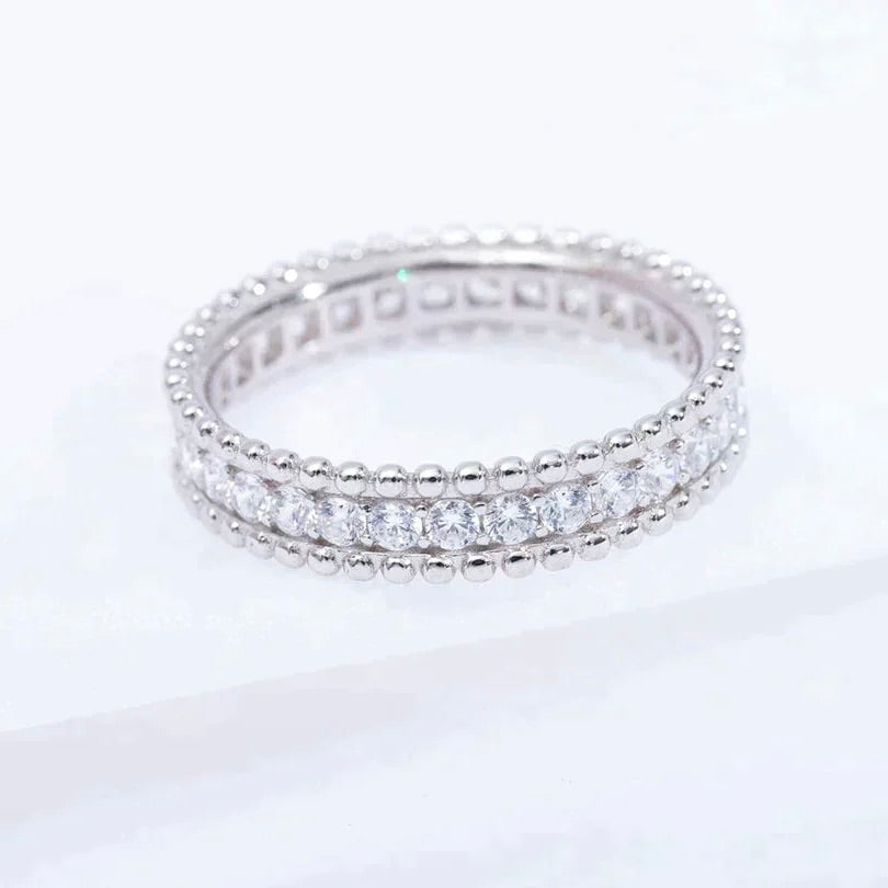 [GALE]PERLEE DIAMOND SILVER RING
