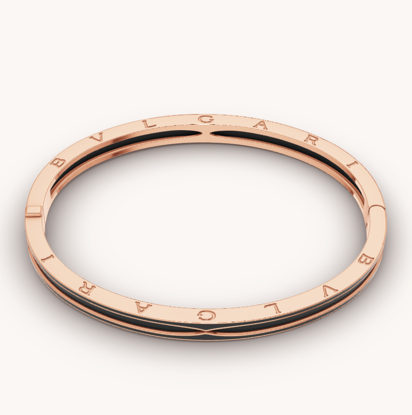 [GALE]ZERO 1 PINK GOLD WITH MATTE BLACK CERAMIC BRACELET