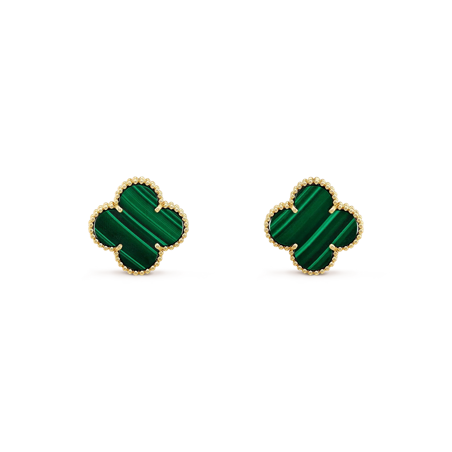[GALE]CLOVER MINI 9.5MM MALACHITE  EARRINGS