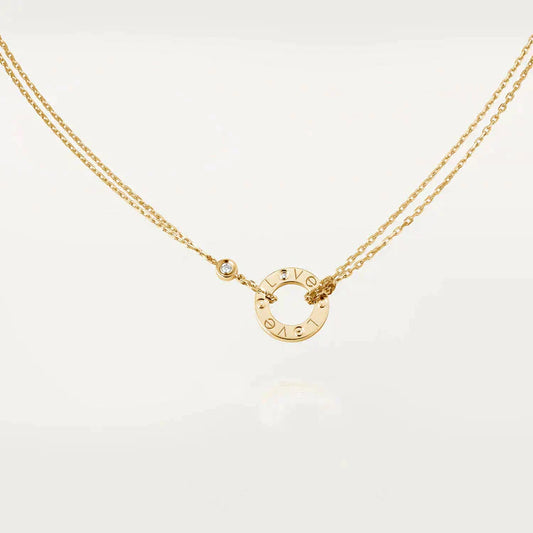 [GALE]LOVE NECKLACE 16MM 2 DIAMONDS