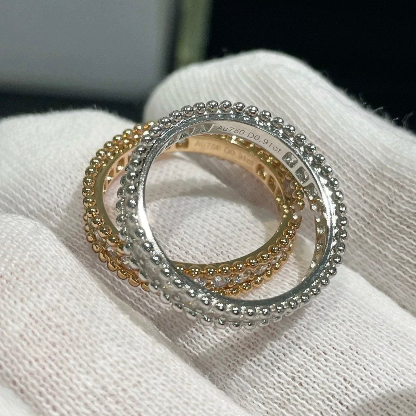 [GALE]PERLEE DIAMOND SILVER RING