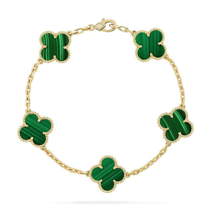 [GALE] CLOVER 5 MOTIF MALACHITE BRACELET COLLECTION