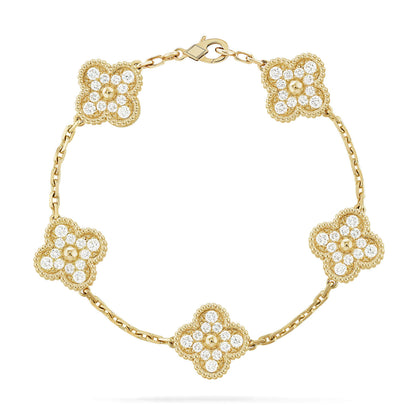 [GALE] CLOVER 5 MOTIF FULL DIAMOND BRACELET COLLECTION