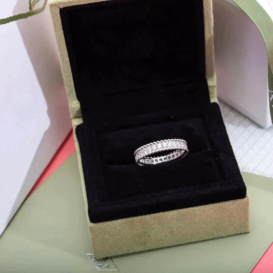 [GALE]PERLEE DIAMOND SILVER RING
