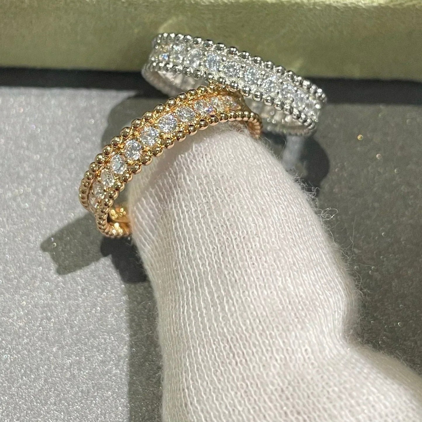 [GALE]PERLEE DIAMOND SILVER RING