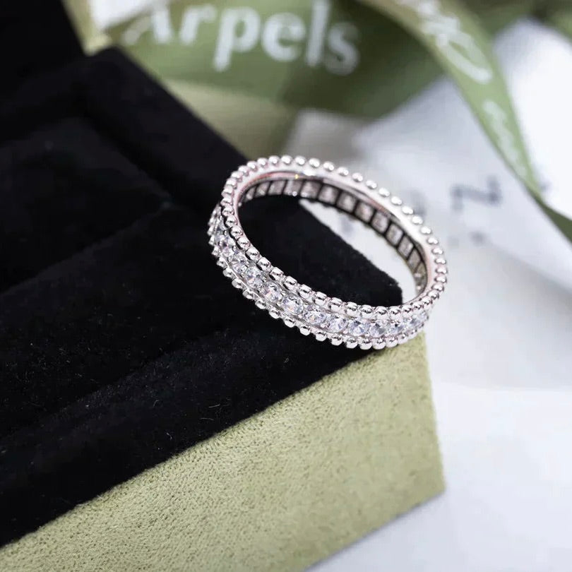 [GALE]PERLEE DIAMOND SILVER RING