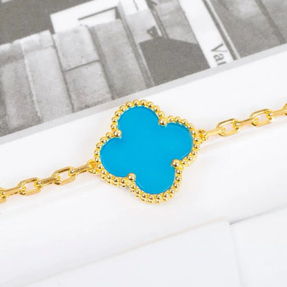 [GALE] CLOVER 5 MOTIF TURQUOISE BRACELET COLLECTION