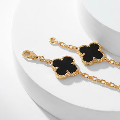 [GALE]CLOVER 10 MOTIFS ONYX NECKLACE