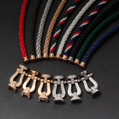 [GALE]FORCE LARGE HORSESHOE HALF DIAMOND BRACELET GOLD