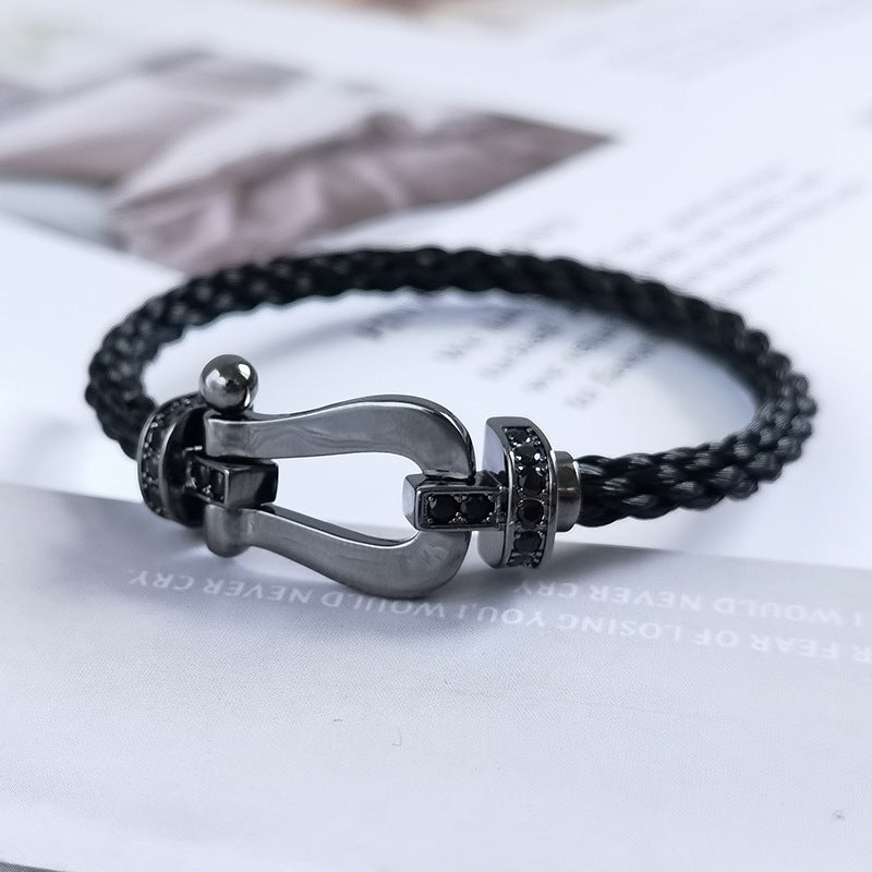 [GALE]FORCE LARGE SERIES HORSESHOE BLACK SAMURAI BRACELET