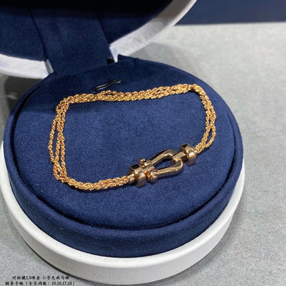 [GALE]FORCE SMALL HORSESHOE  DIAMOND CHAIN ROPE BRACELET